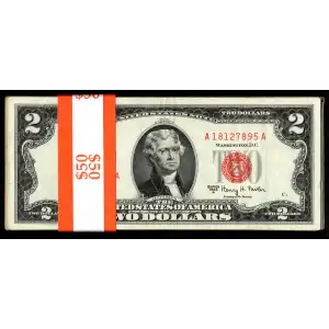$2 1953-A red seal. Small Legal Tender Notes 1510