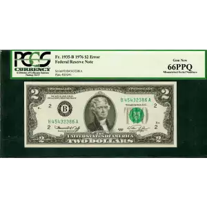 $2 1976 Green seal Small Size $2 Federal Reserve Notes 1935-B