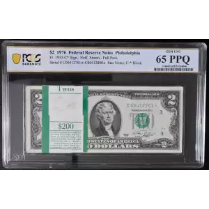 $2 1976 Green seal Small Size $2 Federal Reserve Notes 1935-C*