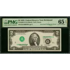 $2 1976 Green seal Small Size $2 Federal Reserve Notes 1935-E