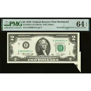 $2 1976 Green seal Small Size $2 Federal Reserve Notes 1935-E