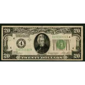 $20 1928 Green seal. Small Size $20 Federal Reserve Notes 2050-D (2)