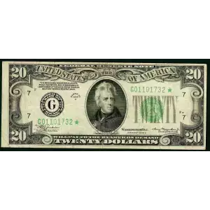 $20 1934-A. blue-Green seal. Small Size $20 Federal Reserve Notes 2055-G*