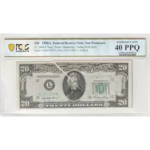 $20 1950-A. blue-Green seal. Small Size $20 Federal Reserve Notes 2060-L