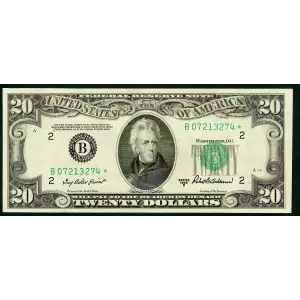 $20 1950-B. blue-Green seal. Small Size $20 Federal Reserve Notes 2061-B*