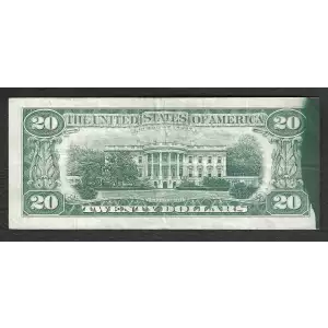 $20 1969 blue-Green seal. Small Size $20 Federal Reserve Notes 2067-A