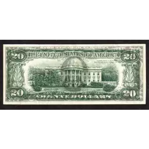 $20 1977 blue-Green seal. Small Size $20 Federal Reserve Notes 2072-B