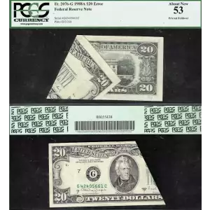 $20 1988-A. blue-Green seal. Small Size $20 Federal Reserve Notes 2076-G