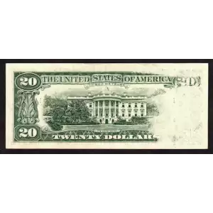 $20 1990 blue-Green seal. Small Size $20 Federal Reserve Notes 2077-A