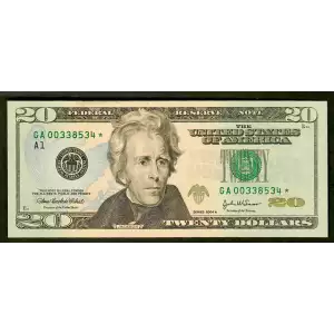 $20 2004-A. blue-Green seal. Small Size $20 Federal Reserve Notes 2091-A*