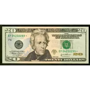 $20 2004 blue-Green seal. Small Size $20 Federal Reserve Notes 2090-F*