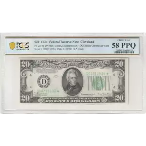 $20  blue-Green seal. Small Size $20 Federal Reserve Notes 2054a-D* (2)