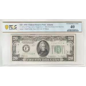 $20  blue-Green seal. Small Size $20 Federal Reserve Notes 2054a-Fm* (2)