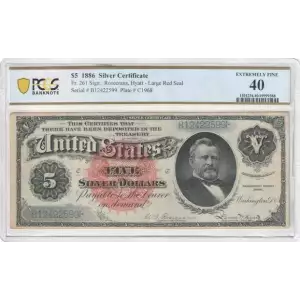 $5 1886 Large Red Silver Certificates 261 (2)