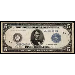 $5 1914 Red Seal Federal Reserve Notes 859C (2)