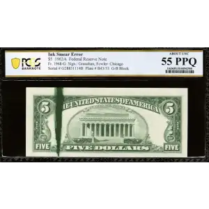 $5 1963-A. Small Size $5 Federal Reserve Notes 1968-G