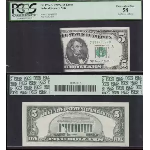 $5 1969-C.  Small Size $5 Federal Reserve Notes 1972-C
