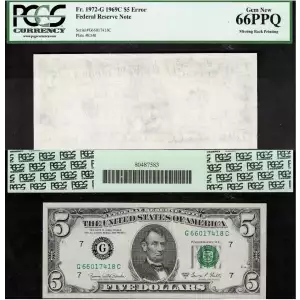$5 1969-C.  Small Size $5 Federal Reserve Notes 1972-G