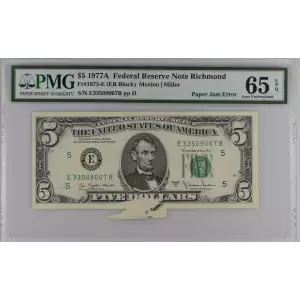 $5 1977-A.  Small Size $5 Federal Reserve Notes 1975-E