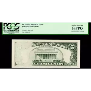 $5 1988-A.  Small Size $5 Federal Reserve Notes 1980-G