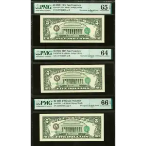 $5 1988 Small Size $5 Federal Reserve Notes 1979-L