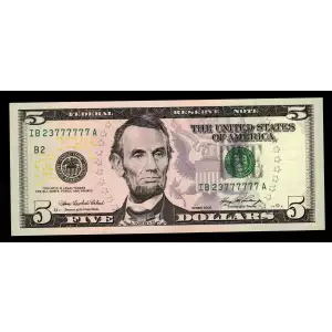 $5 2006  Small Size $5 Federal Reserve Notes 1993-B