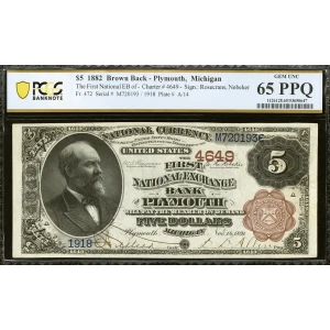 $5 Brown Seal and Brown Back Second Charter Period 472