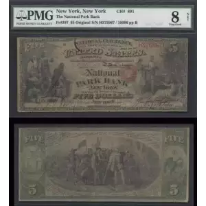 $5 Original Red with rays, blue serial no. First Charter Period 397
