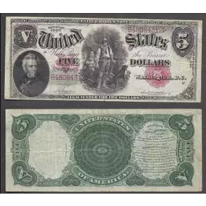 $5  Small Red, scalloped Legal Tender Issues 85