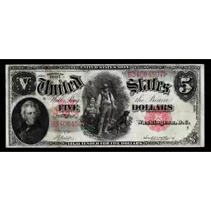 $5  Small Red, scalloped Legal Tender Issues 85