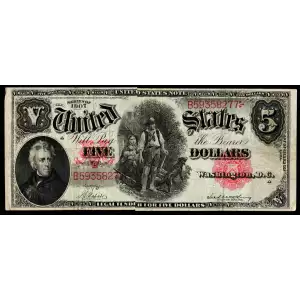 $5  Small Red, scalloped Legal Tender Issues 85