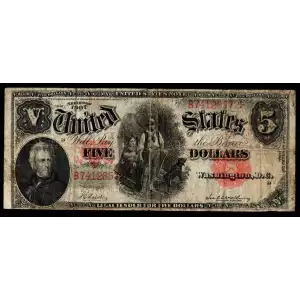 $5  Small Red, scalloped Legal Tender Issues 85