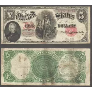 $5  Small Red, scalloped Legal Tender Issues 91