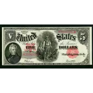 $5  Small Red, scalloped Legal Tender Issues 91