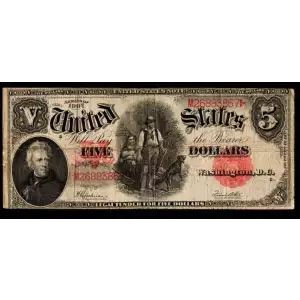 $5  Small Red, scalloped Legal Tender Issues 91
