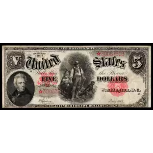 $5  Small Red, scalloped Legal Tender Issues 91*