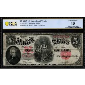 $5  Small Red, scalloped Legal Tender Issues 91