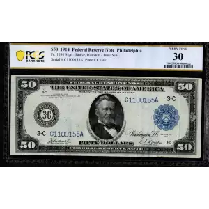 $50 1914 Blue Seal Federal Reserve Notes 1034