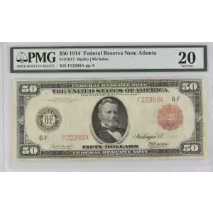 $50 1914 Red Seal Federal Reserve Notes 1017A