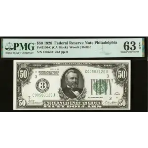 $50 1928  Small Size $50 Federal Reserve Notes 2100-C