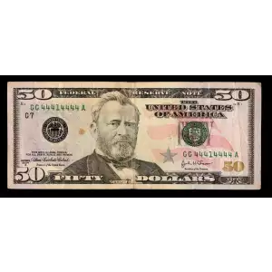 $50 2004-A. blue-Green seal. Small Size $50 Federal Reserve Notes 2129-G