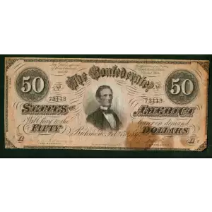 $50   Issues of the Confederate States of America CS-66