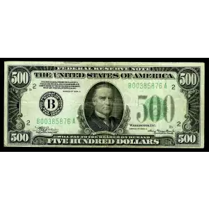 $500 1934-A.  High Denomination Notes 2202-B