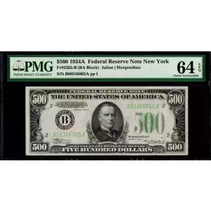 $500 1934-A.  High Denomination Notes 2202-B (2)