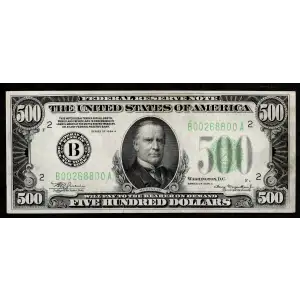 $500 1934-A.  High Denomination Notes 2202-B (2)
