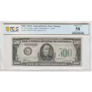 $500 1934-A.  High Denomination Notes 2202-G (2)
