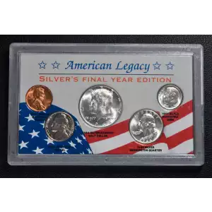 American Legacy Commemorative Set: 1964 SILVER'S FINAL YEAR edition 5 Coin Set BU