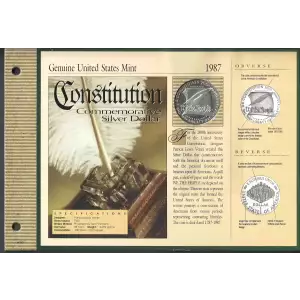 Modern Commemoratives --- U.S. Constitution Bicentennial 1987-Silver- 1 Dollar