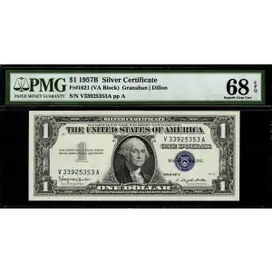 $1 1957-B blue seal. Small Silver Certificates 1621