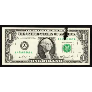 $1 1981 Green seal. Small Size $1 Federal Reserve Notes 1911-A